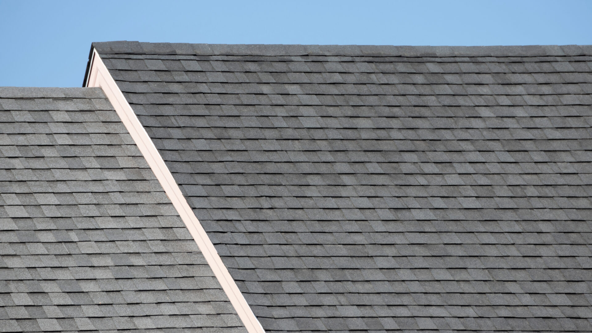 A gray asphalt shingle roof 